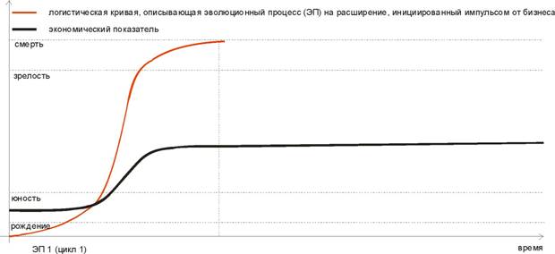 Рис 22. Достижение макроэкономической системой равновесия в результате воздействия импульса